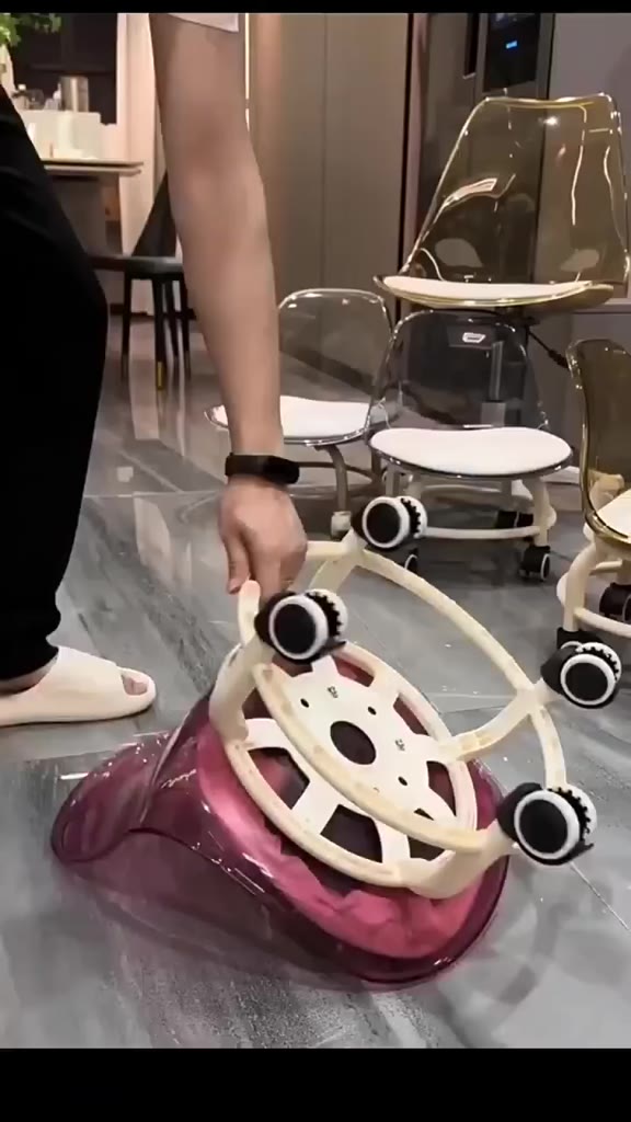 Ghế tựa lưng acrylic thấp có bánh xe | BigBuy360 - bigbuy360.vn