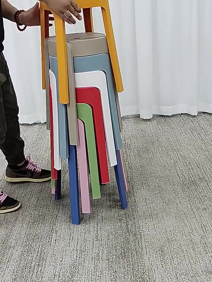 IBARREL Ghế đẩu nhựa xếp chồng Ghế ăn Ghế làm móng tay Tiết kiệm không gian Nhiều màu sắc khác nhau | BigBuy360 - bigbuy360.vn