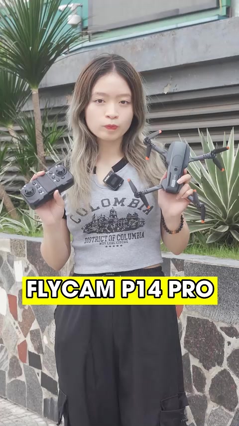 Flycam máy bay điều khiển từ xa Flycam mini P14 dung lượng pin 1800 mAh, camera kép góc rộng 120 độ bảo hành 12 thátháng | BigBuy360 - bigbuy360.vn