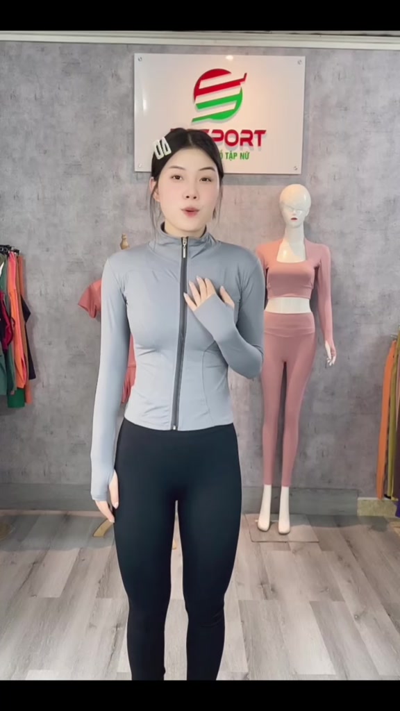Áo Khoác Tập Gym Nữ Ôm Body Dài Tay Có Xỏ Ngón Chất Thun Poly Co Dãn, Thoáng Khí Và Chống Thấm Mồ Hôi- (Ak04) | BigBuy360 - bigbuy360.vn