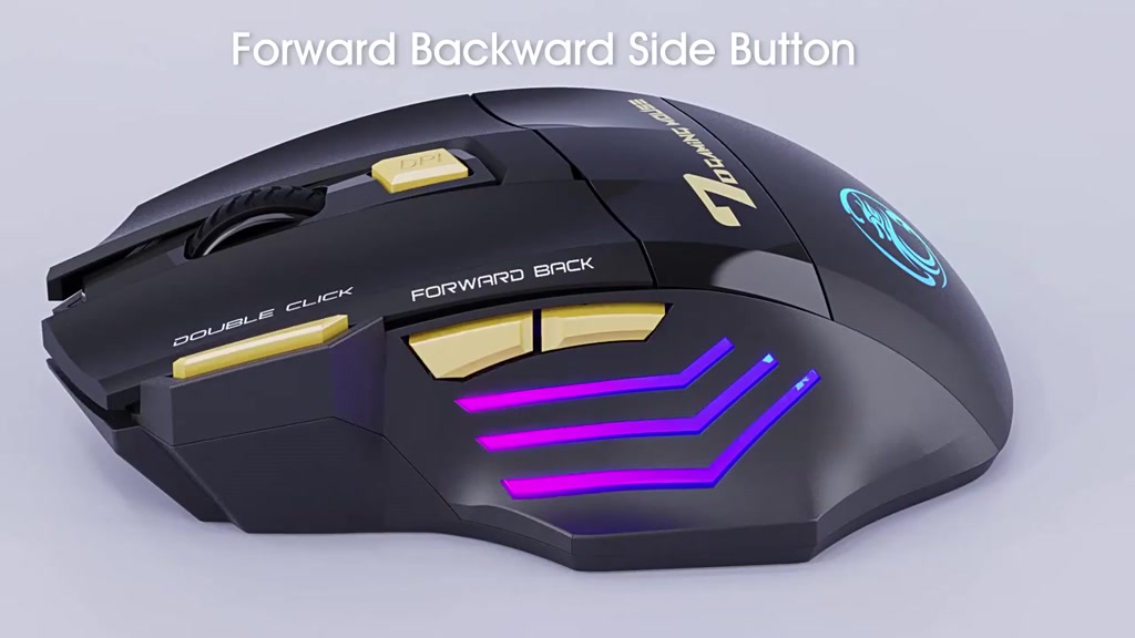 Chuột gaming không dây iMice GWX7 - 2 mode 2.4GHZ và bluetooth 5.1 - 7 nút bấm - Đèn LED 7 màu - Pin có thể sạc được | BigBuy360 - bigbuy360.vn