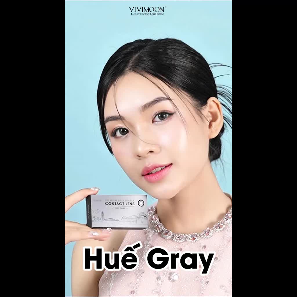 Kính áp tròng VIVIMOON lens cận màu xám cho mắt thở Huế Gray hạn 6 tháng | BigBuy360 - bigbuy360.vn