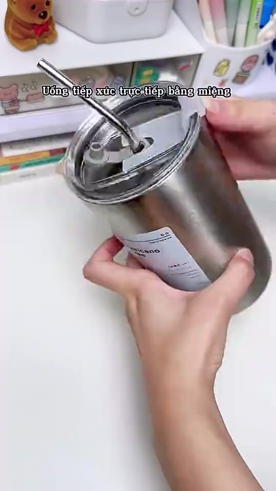 Bình đựng nước giữ nhiệt có ống hút dung tích 600ml, Ly cốc giữ nhiệt cute uống cà phê dùng văn phòng ( didooglt ) | BigBuy360 - bigbuy360.vn