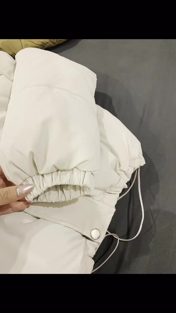 (ÁO NHUNG KHÔNG MŨ) Áo Khoác Phao Croptop