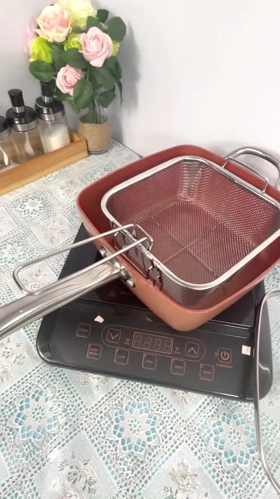 Bộ Nồi Chống Dính và Rổ Chiên Inox Đa Năng