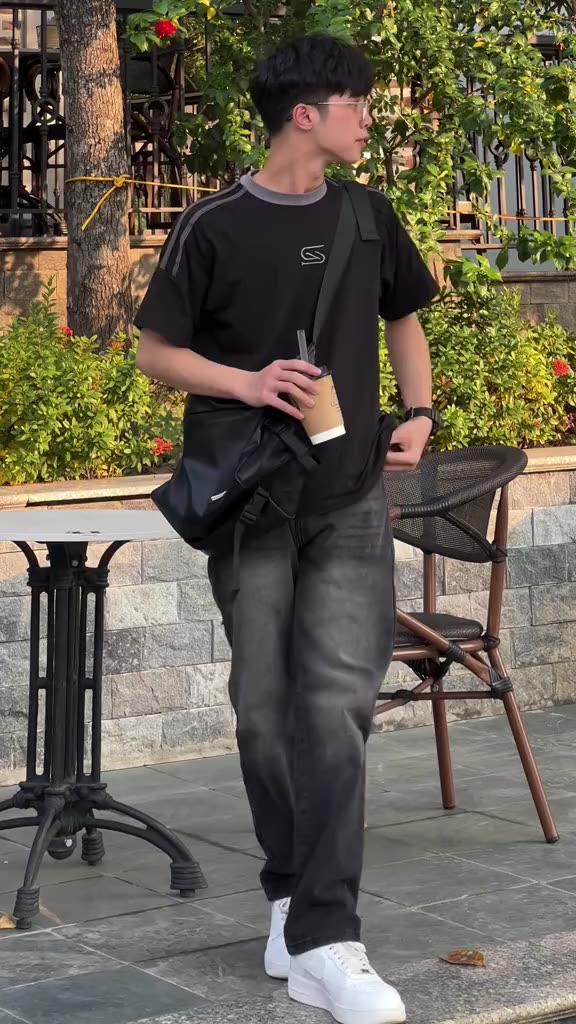 Quần JEAN nam GWEN RETRO wash ống rộng