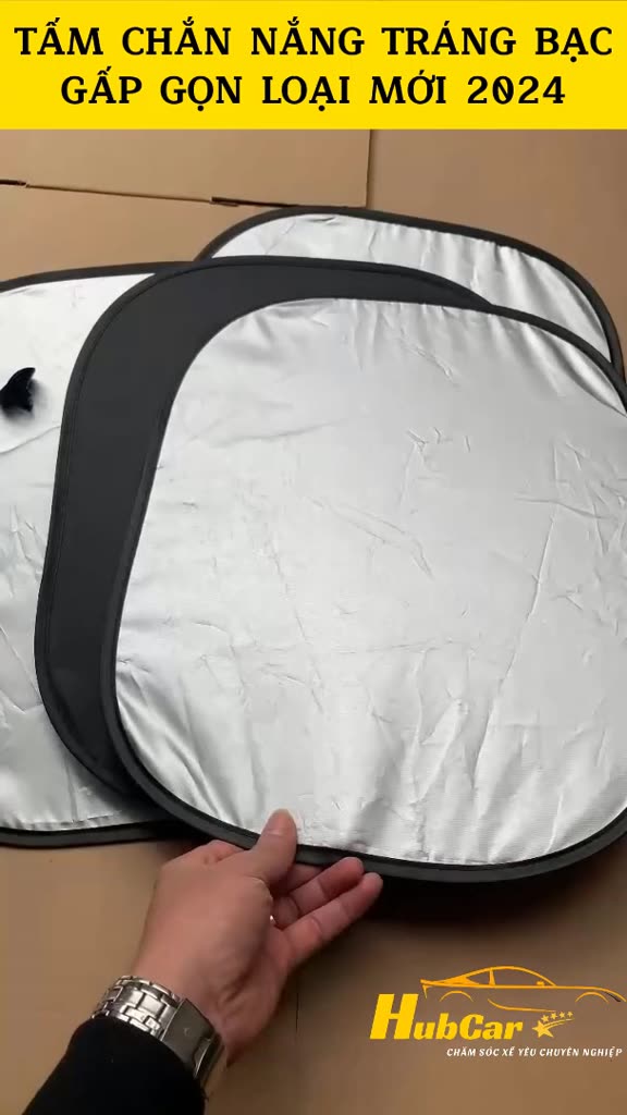 [New 2024 - Bộ 4] Tấm Che Nắng Ô Tô Tráng Bạc Gấp Gọn