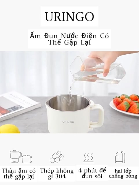 Ấm Điện Đun Nước Siêu Tốc mini Có Thể Gấp Gọn