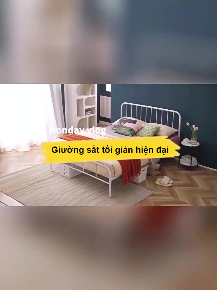 HEINO Giường Sắt Với Thanh Đỡ Bằng Thép lắp ráp sơn tĩnh điện,nhiều kích thước lựa chọn Bảo hành 2 năm | BigBuy360 - bigbuy360.vn