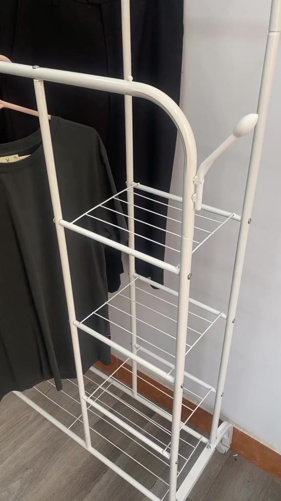 Kệ Treo Quần Áo Kim Loại BELLEVIE Giá Treo Quần Áo Có Tầng Để Đồ Có Bánh Xe Di Chuyển Tiện Lợi | BigBuy360 - bigbuy360.vn