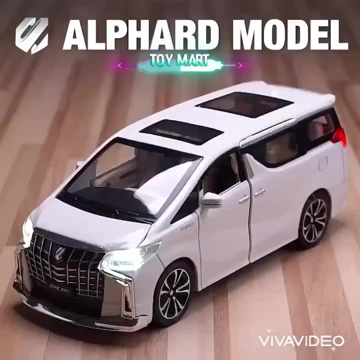 Xe Kim loại mô hình Toyota Alphard tỷ lệ 1:36 mở 3 cửa