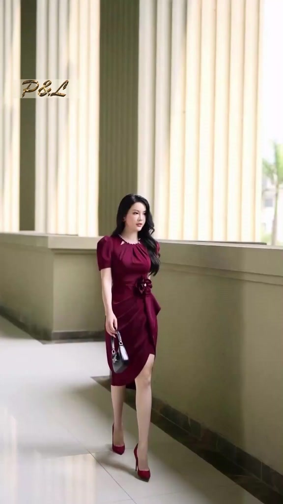 Váy Đầm Dự Tiệc Trung Niên BigSize Đi Cưới Thiết Kế Cao Cấp Đầm Đi Tiệc Cổ Tròn Phụ Kiện Bông Eo PL7 | BigBuy360 - bigbuy360.vn