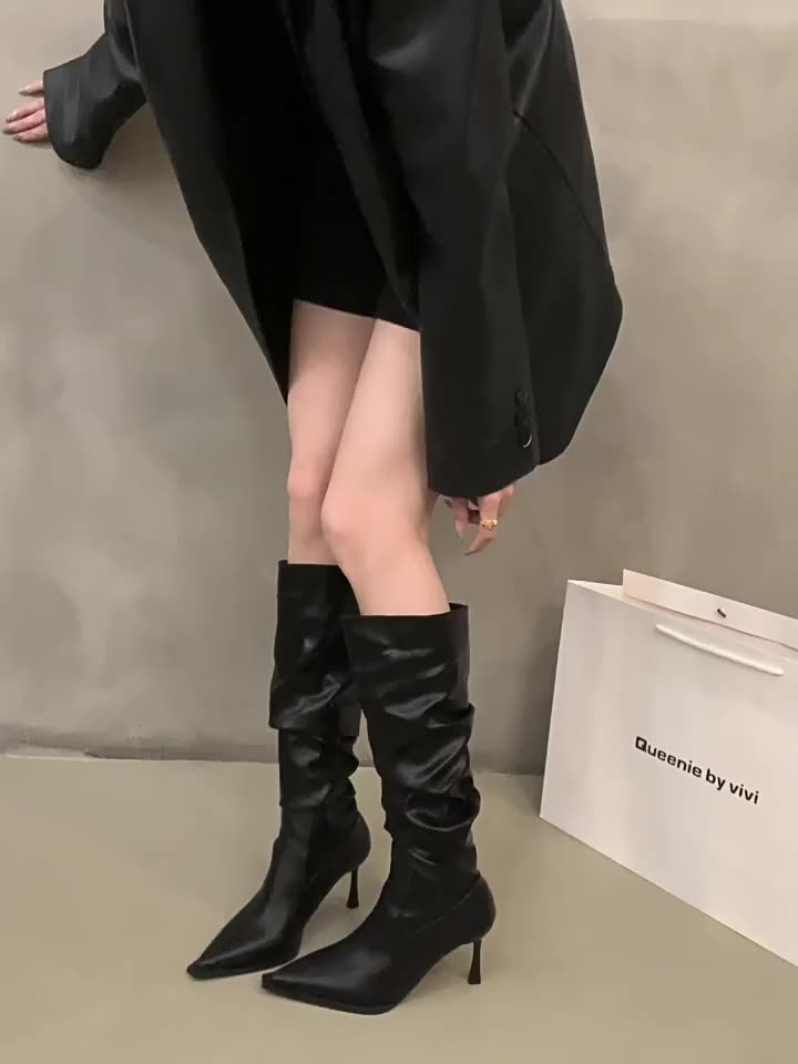 PAIMILAI Giày bốt cao gót  mũi nhọn thời trang dành cho nữ bốt nữ dép đế cao | BigBuy360 - bigbuy360.vn