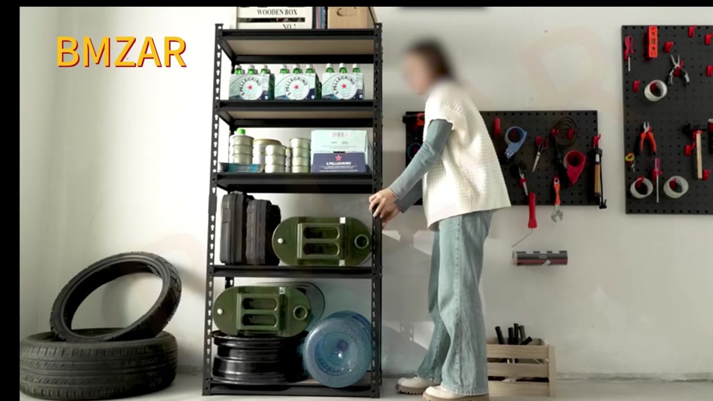 BMZAR Kệ sắt v lỗ Có thể chịu được 700kg Kệ hàng Không cần ốc vít lắp ráp Kệ để đồ Dễ chỉnh độ cao | BigBuy360 - bigbuy360.vn