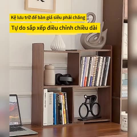 BMZAR Kệ Sách gỗ để bàn Tự do điều chỉnh dài ngắn tiện lợi dễ dàng sử dụng Để 3 màu | BigBuy360 - bigbuy360.vn
