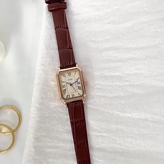 Đồng hồ nữ dây da mặt vuông thời trang vintage, đồng hồ đeo tay cường lực chống xước bảo hành 12 tháng | BigBuy360 - bigbuy360.vn