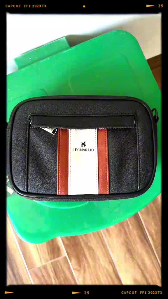 Túi Da Đeo Chéo Leonardo Microfiber Vuông, Phối Màu, Hiện Đại - Túi Hộp Frankie