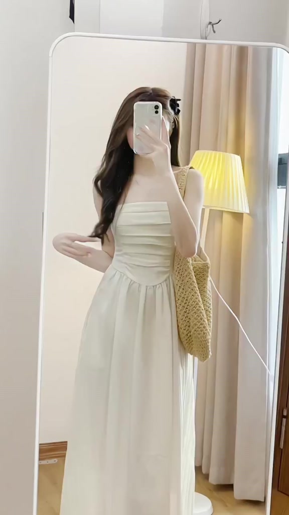 Đầm 2 Dây Cúp Ngực Chất Đũi Gân Bèo Lou Dress, Váy Cúp Ngực 2 Dây Bánh Bèo Cực Xinh | BigBuy360 - bigbuy360.vn