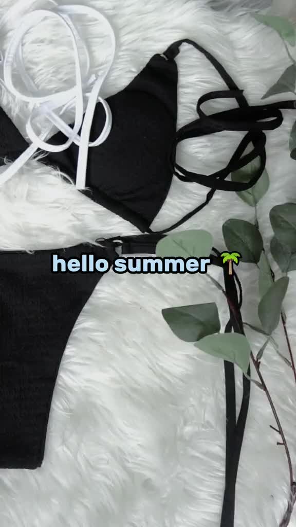 Bikini 2 mảnh đi biển sexy chất xốp nhăn phối khoen nhiều màu sẵn đệm mút, Đồ bơi nữ 2 mảnh sang chảnh sexy  - Mã H01 | BigBuy360 - bigbuy360.vn