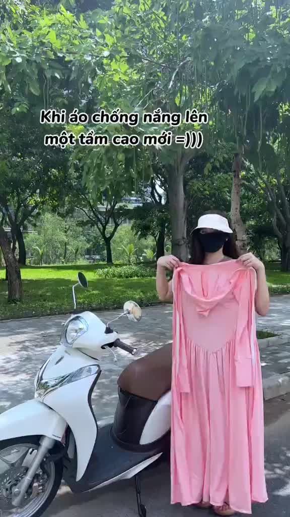 Váy chống nắng Áo chống nắng toàn thân Chất vải hạt xoàn chống tia UV thông thoáng co dãn Tà áo giả váy nhún eo tôn dáng | BigBuy360 - bigbuy360.vn