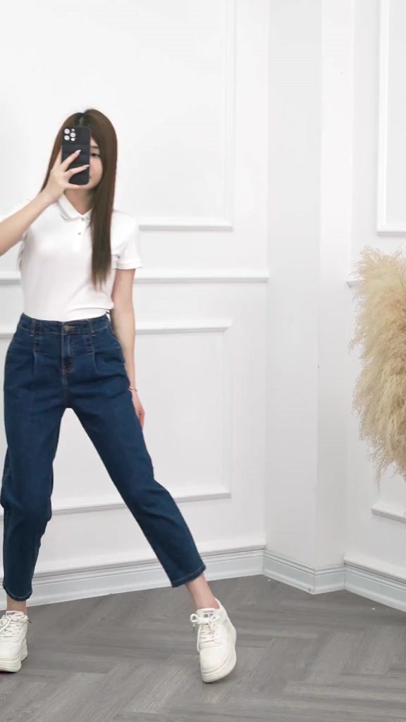 Quần jean nữ Yody dáng baggy thoải mái, quần bò co giãn, cạp cao chuẩn trend TRA- QJN3076 | BigBuy360 - bigbuy360.vn