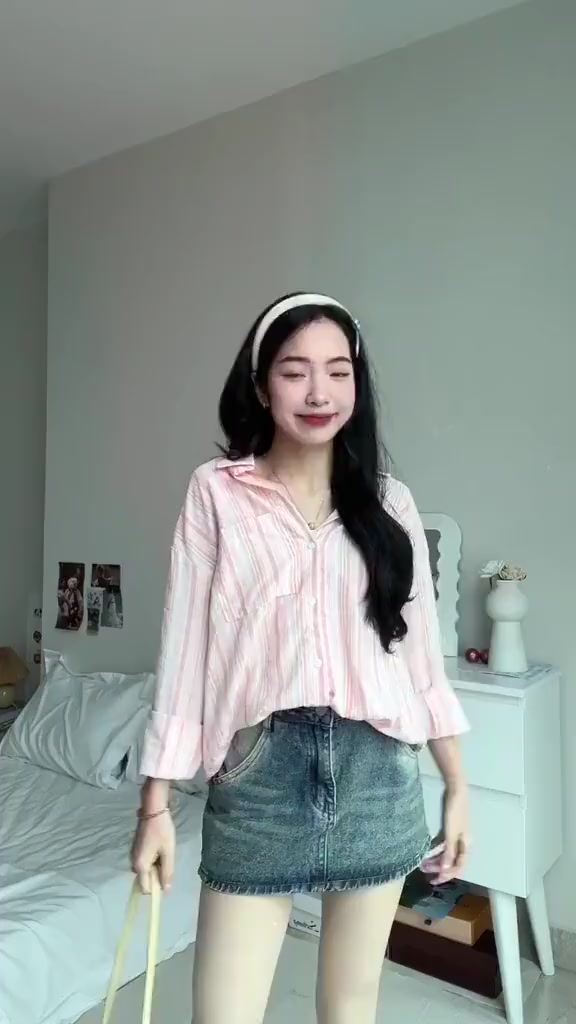 [ A01 ] Áo sơ mi kiểu nữ dài tay kẻ sọc pastel  chất đũi 2 màu xinh Qiho | BigBuy360 - bigbuy360.vn
