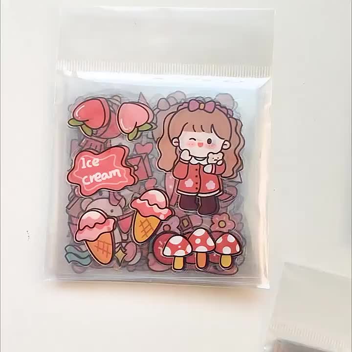 1 miếng dán sticker trong suốt trang trí bàn học laptop, bình nước hoạt hình dễ thương đa dạng ( 1 miếng vuông 8x8 ) | BigBuy360 - bigbuy360.vn