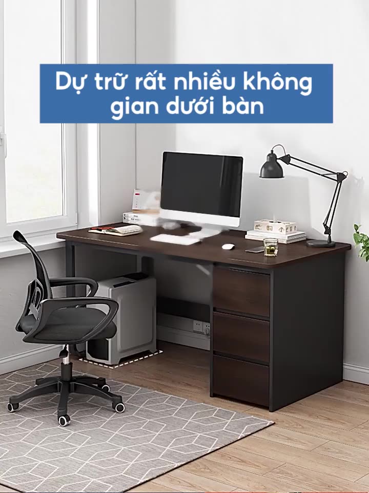 Bmzar Bàn máy tính Dày 140/120/100cm có ngăn kéo bàn máy tính chân thép Không gian lưu trữ lớn Có thể hỗ trợ trọng lượng | BigBuy360 - bigbuy360.vn
