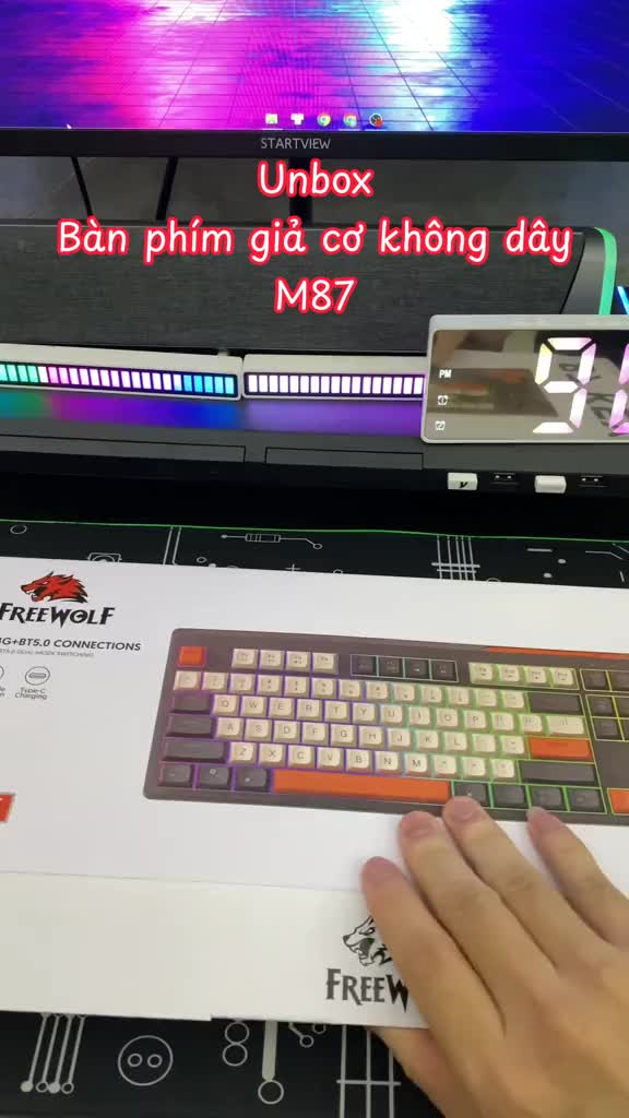 Bàn phím không dây Bluetooth M87 - Led Rainbow - Pin Sạc - Phím PBT | BigBuy360 - bigbuy360.vn