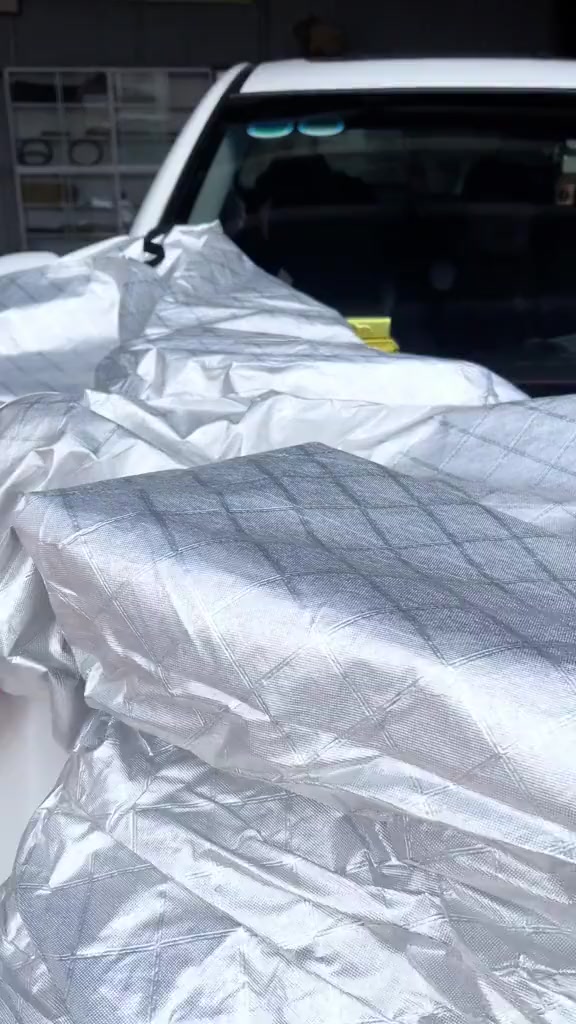 Bạt Trùm Nửa Xe Ô TÔ - Bạt 3 Lớp Tráng Nhôm Cách Nhiệt Cao Cấp