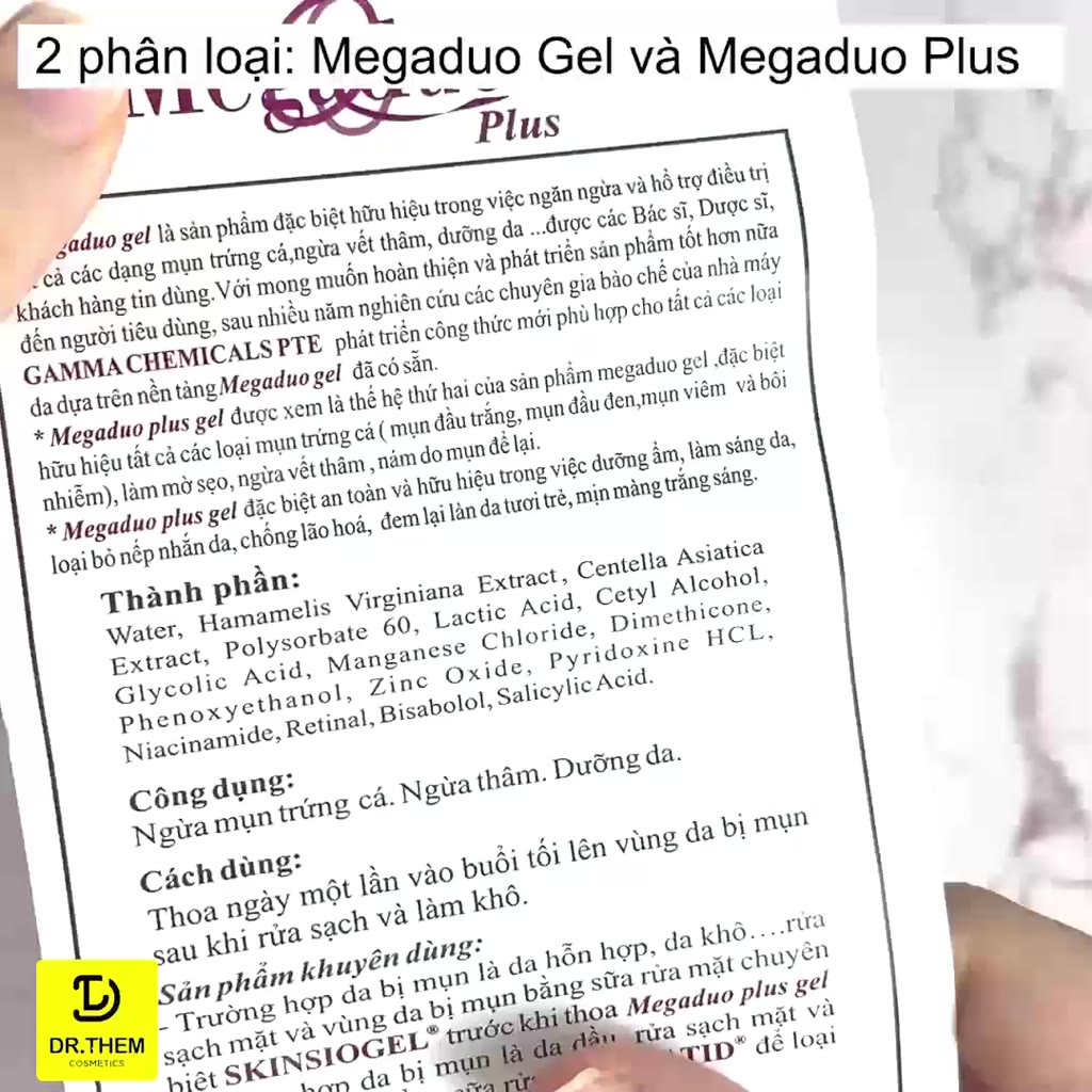 Megaduo Gel/Plus Gamma 15g-30g, Gel Giảm Mụn Ẩn, Thâm, Đầu Đen Cho Da Dầu Mụn - Dr Thêm | BigBuy360 - bigbuy360.vn