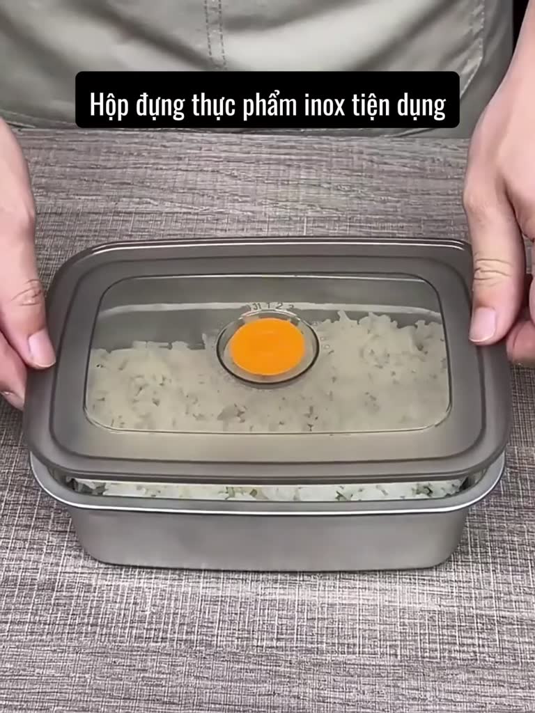 Hộp đựng thực phẩm bằng inox VAN CAM (U17), khay đựng đồ để tủ lạnh ngăn mùi có nắp đậy | BigBuy360 - bigbuy360.vn