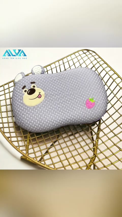 Gối CAO SU BĂNG LẠNH Alva hình thú bụng mèo ngộ nghĩnh dễ thương cho bé, mát lạnh, mềm mịn, nhiều kích thước lựa chọn