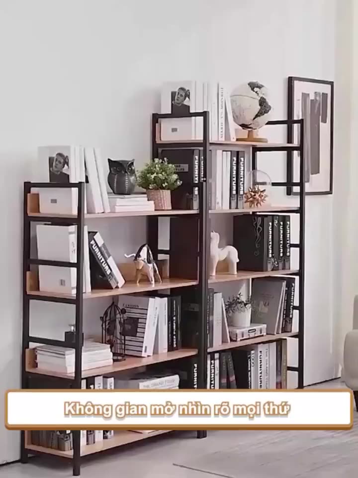 Bali Kệ Sách Đa Năng Nhiều Tầng Gỗ Mdf Loại Tốt Uy Tín Có Khung Sắt Chịu Tải Tiện Lợi Lắp Ghép Dễ Dàng | BigBuy360 - bigbuy360.vn