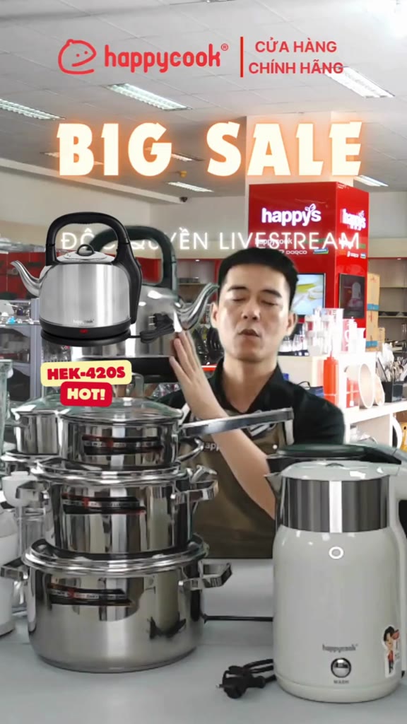 Ấm Đun Nước Happycook Inox 304