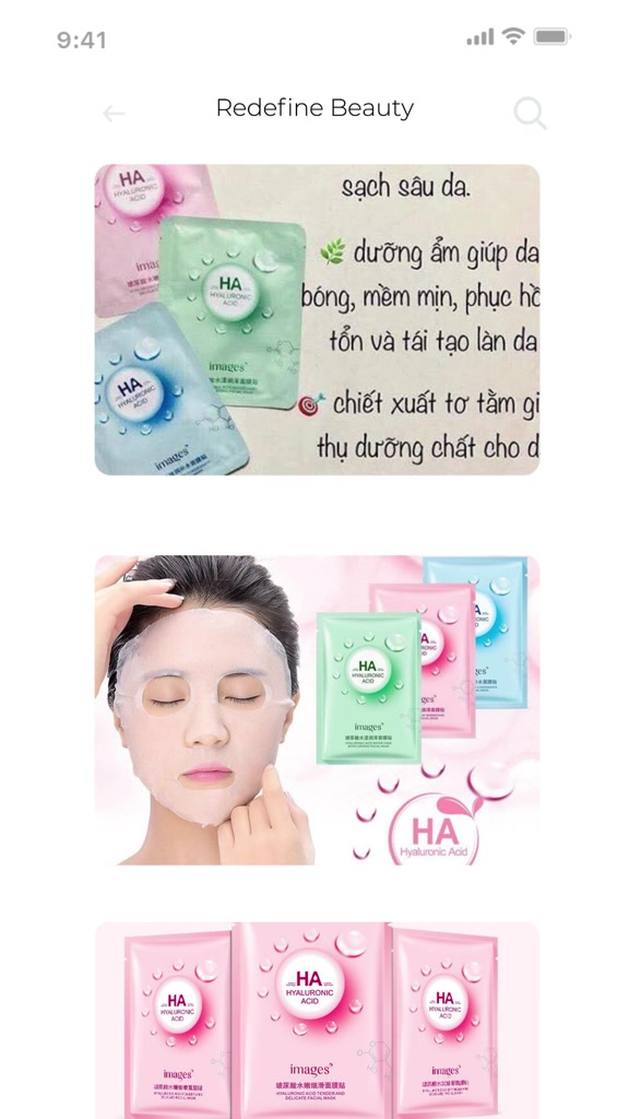 Mặt nạ giấy dưỡng trắng da mụn cấp ẩm thải độc HA Images | BigBuy360 - bigbuy360.vn