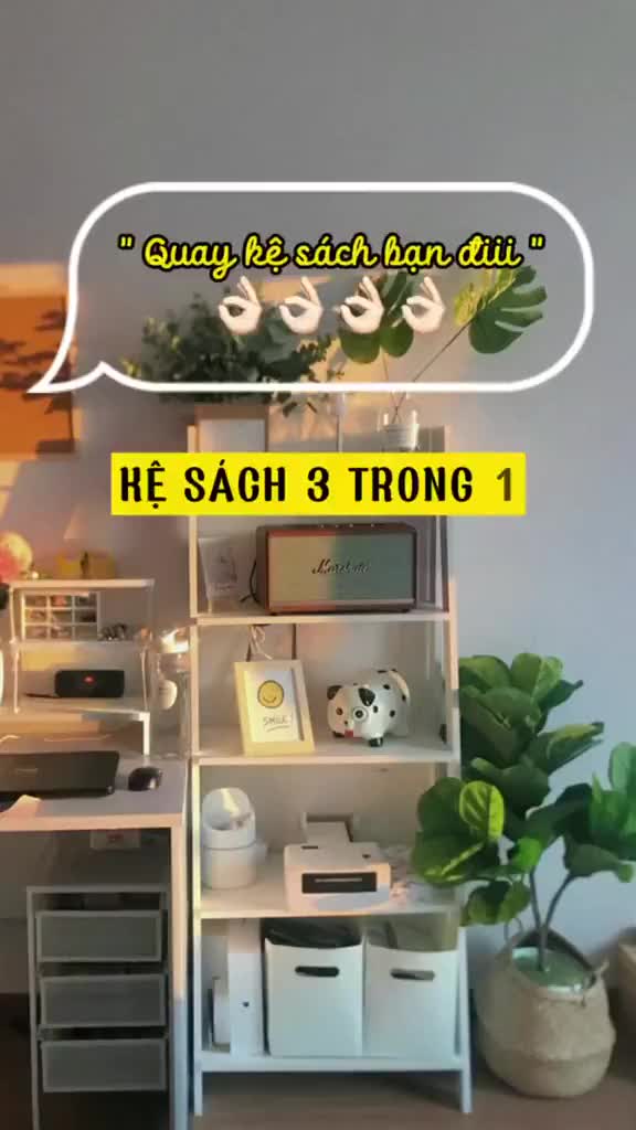 Kệ gỗ decor hình thang trang trí nội thất phong cách Hàn chất liệu MDF hiện đại - A5 | BigBuy360 - bigbuy360.vn