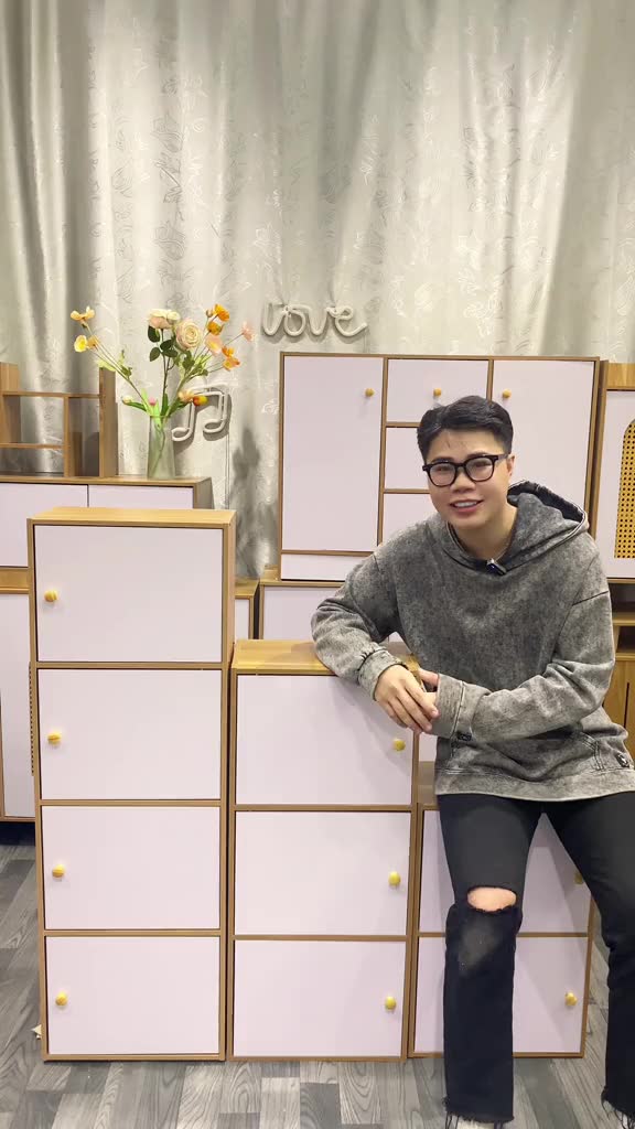 Tủ tổ ong nhiều tầng có ngăn tủ đa năng, đựng đồ kệ sách gỗ để đồ, phong cách hiện đại ND55 | BigBuy360 - bigbuy360.vn