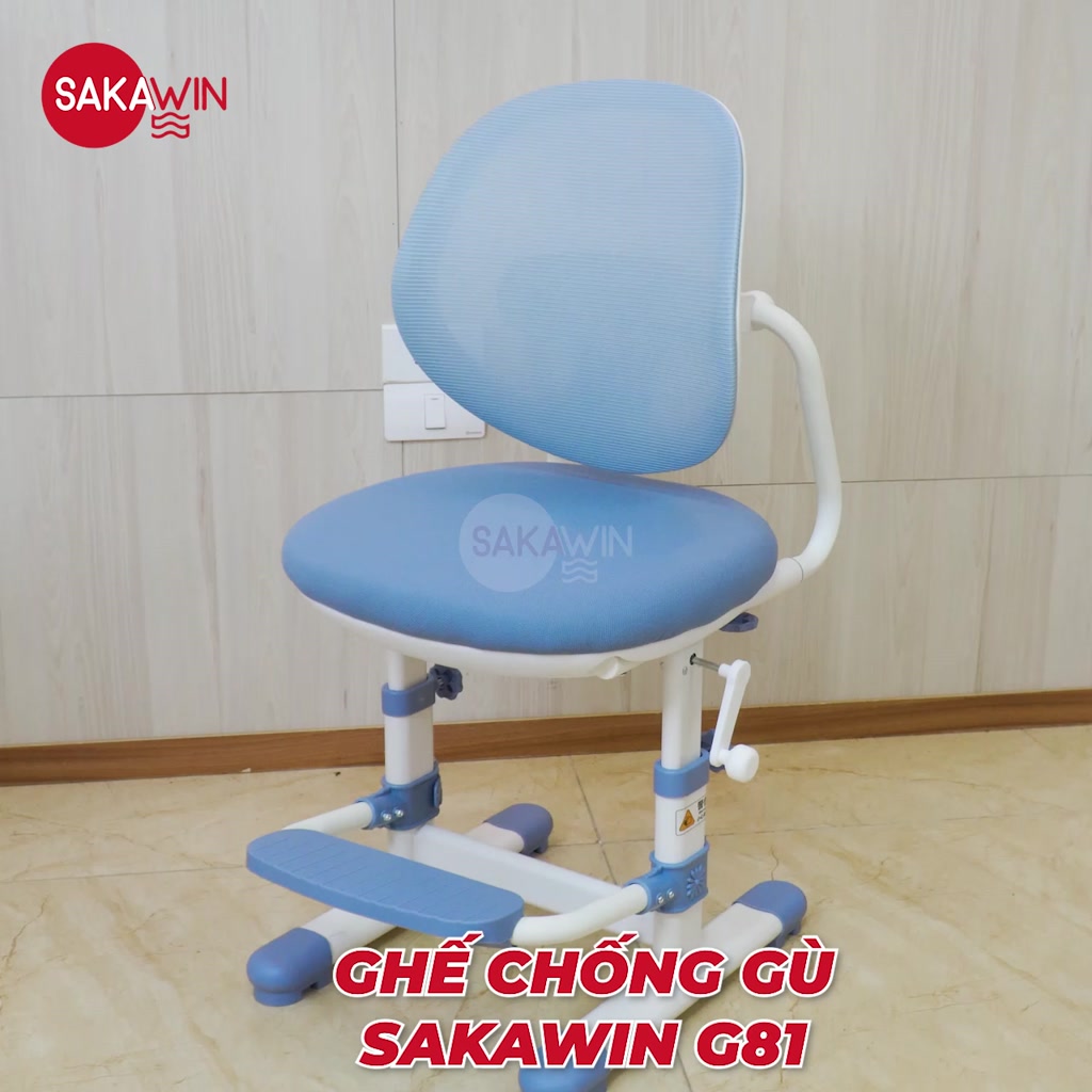 Ghế chống gù cho bé Sakawin G81 Ghế học sinh Tựa lưng thoáng khí Nâng hạ tay quay Cho bé từ3-15 tuổi | BigBuy360 - bigbuy360.vn