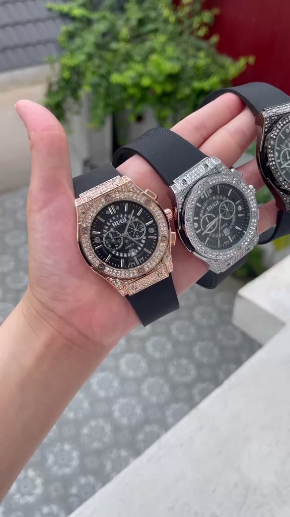 (Nam Nữ + bảo hành 12th)  Đồng hồ Nam Hugi 602 dây silicone khóa thông minh với 2 size 42mm và 38 mm đính đá cao cấp | BigBuy360 - bigbuy360.vn