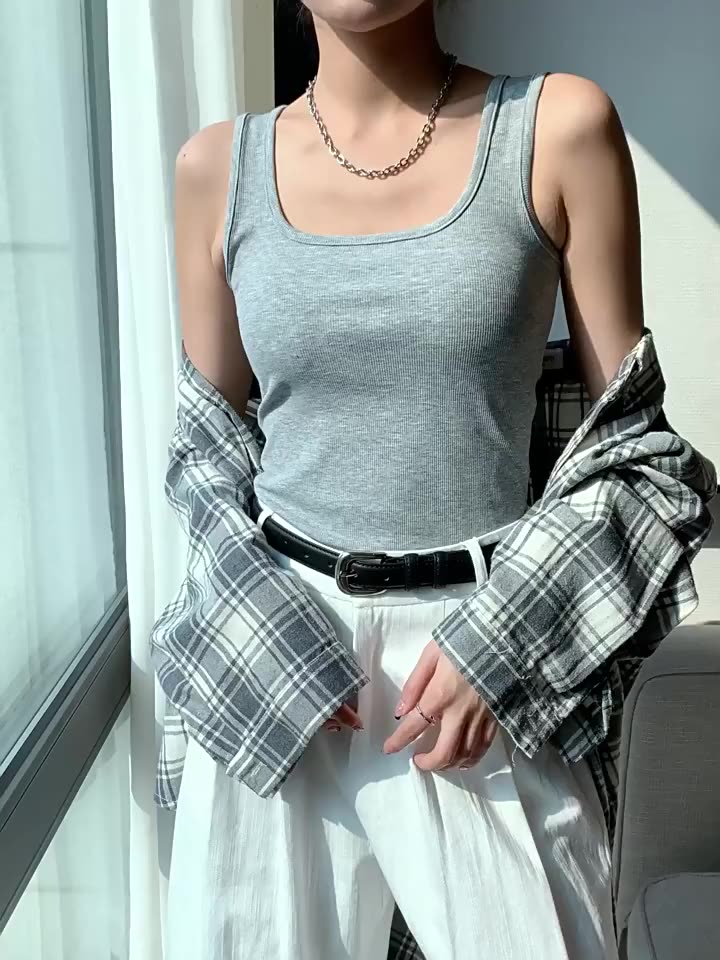 [DEAL HỜI] Áo ba lỗ SARAMIA áo nữ cổ vuông sát nách màu trắng đen thoáng mát tôn dáng co giãn thoải mái Q9 | BigBuy360 - bigbuy360.vn