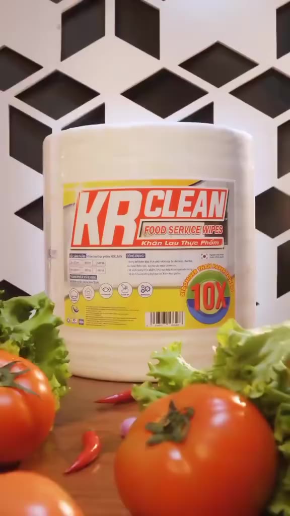 Cuộn khăn giấy thấm thực phẩm KRCLEAN size 20x22cm - Khăn bảo quản rau củ, lau thịt cá, siêu thấm đa năng | BigBuy360 - bigbuy360.vn