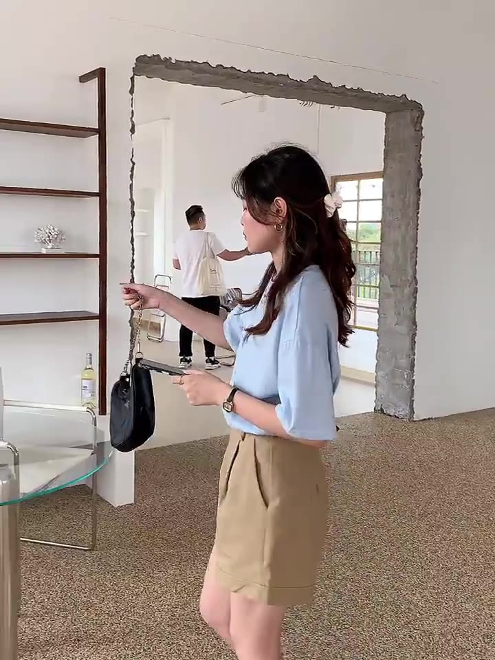 Quần short nữ Kaki cạp cao phối viền mẫu mới phong cách teen Hàn Quốc M36 | BigBuy360 - bigbuy360.vn