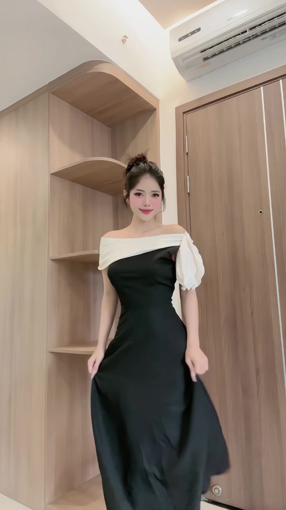 Đầm nữ thiết kế dự tiệc lệch vai sang trọng Aga Dress | BigBuy360 - bigbuy360.vn