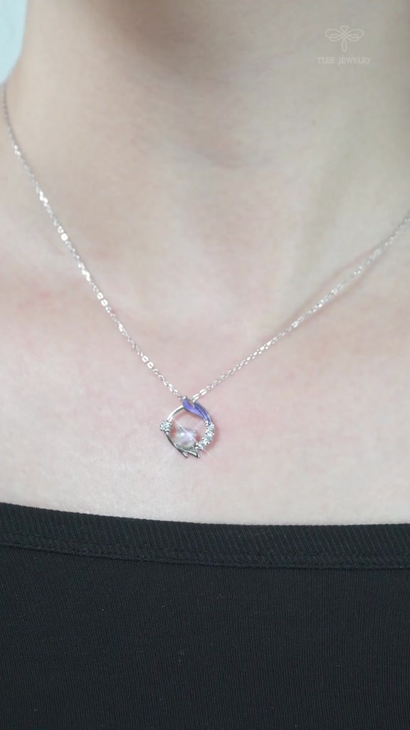 Dây chuyền bạc nữ TLEE đuôi cáo mặt đá moon nữ tính TLEE JEWELRY D0262 | BigBuy360 - bigbuy360.vn