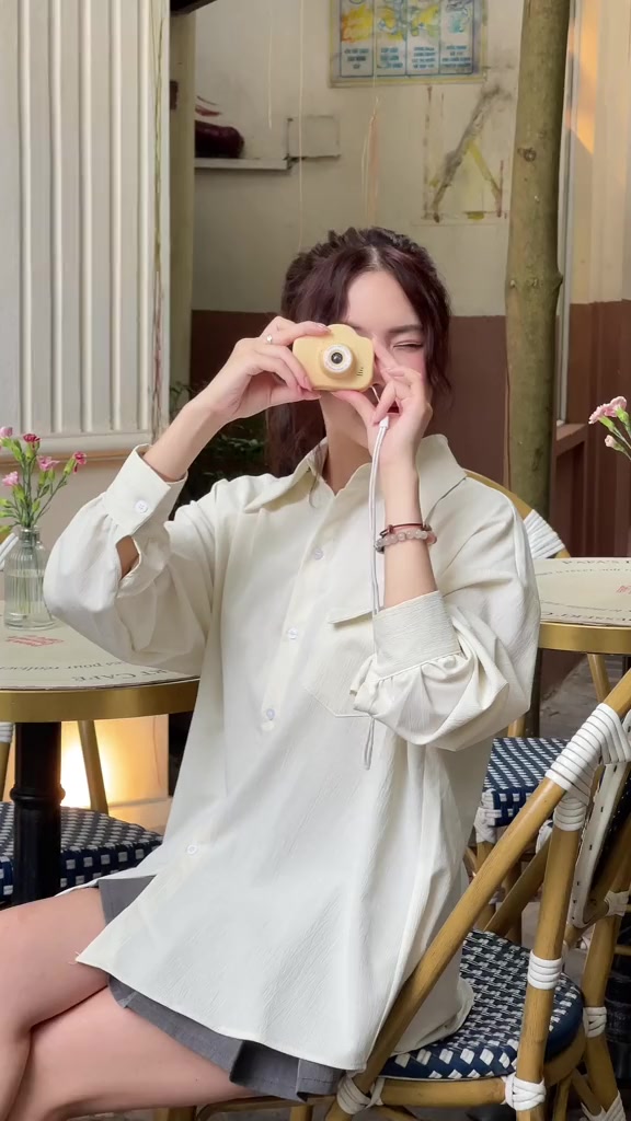 Áo Sơ Mi Kiểu Học Sinh Đính Nơ Sau Lưng Điệu Đà HALOG.STORE | BigBuy360 - bigbuy360.vn