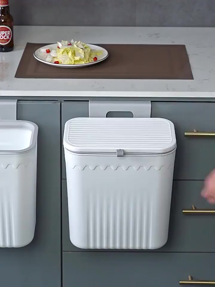 Thùng Rác Dán Tường Treo Tủ Bếp 12L Nắp Lật thông minh Tiện Dụng Cho Nhà Bếp Gắn Trong Nhà Vệ Sinh | BigBuy360 - bigbuy360.vn