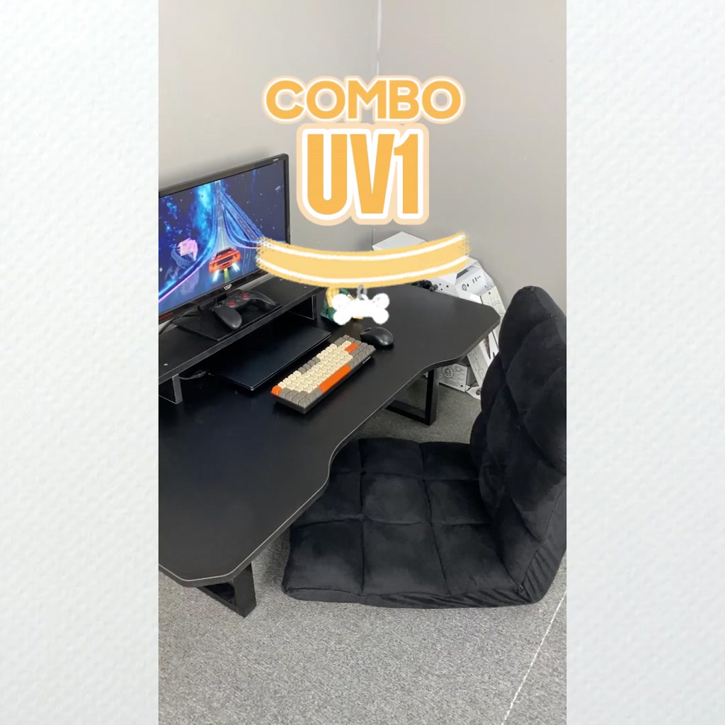 Combo Bàn Ghế Ngồi Bệt Gaming Chữ U V1 FUFUTECH Thiết Kế Hiện Đại, Chân Và Ghế Gấp Gọn Được Size 1m,1m2 | BigBuy360 - bigbuy360.vn