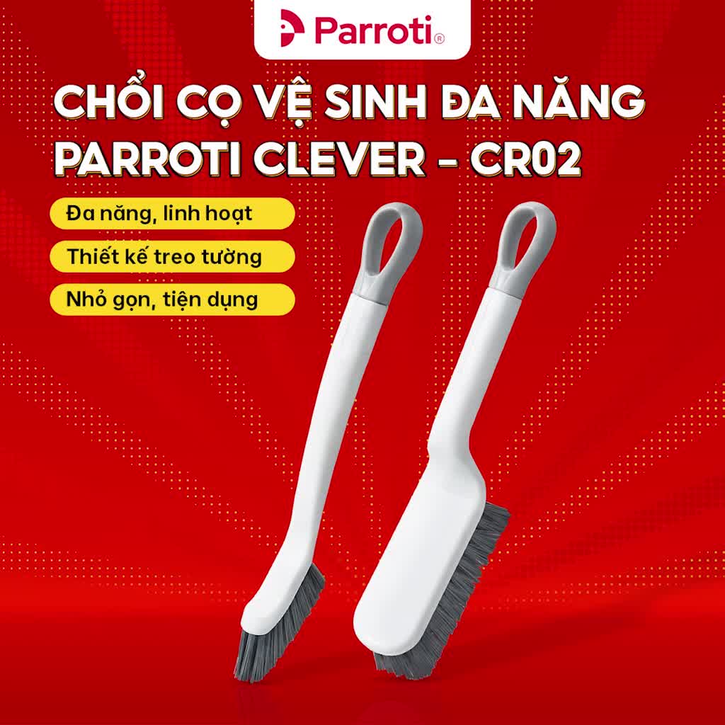 Chổi cọ vệ sinh đa năng, bàn chải vệ sinh cao cấp, gồm 2 bàn chải - Parroti Clever CR02 | BigBuy360 - bigbuy360.vn