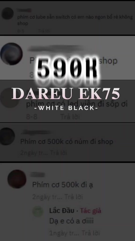Bàn phím cơ Dareu EK75 White Black ( DareU Dream switch/ FireFly Switch) | BigBuy360 - bigbuy360.vn